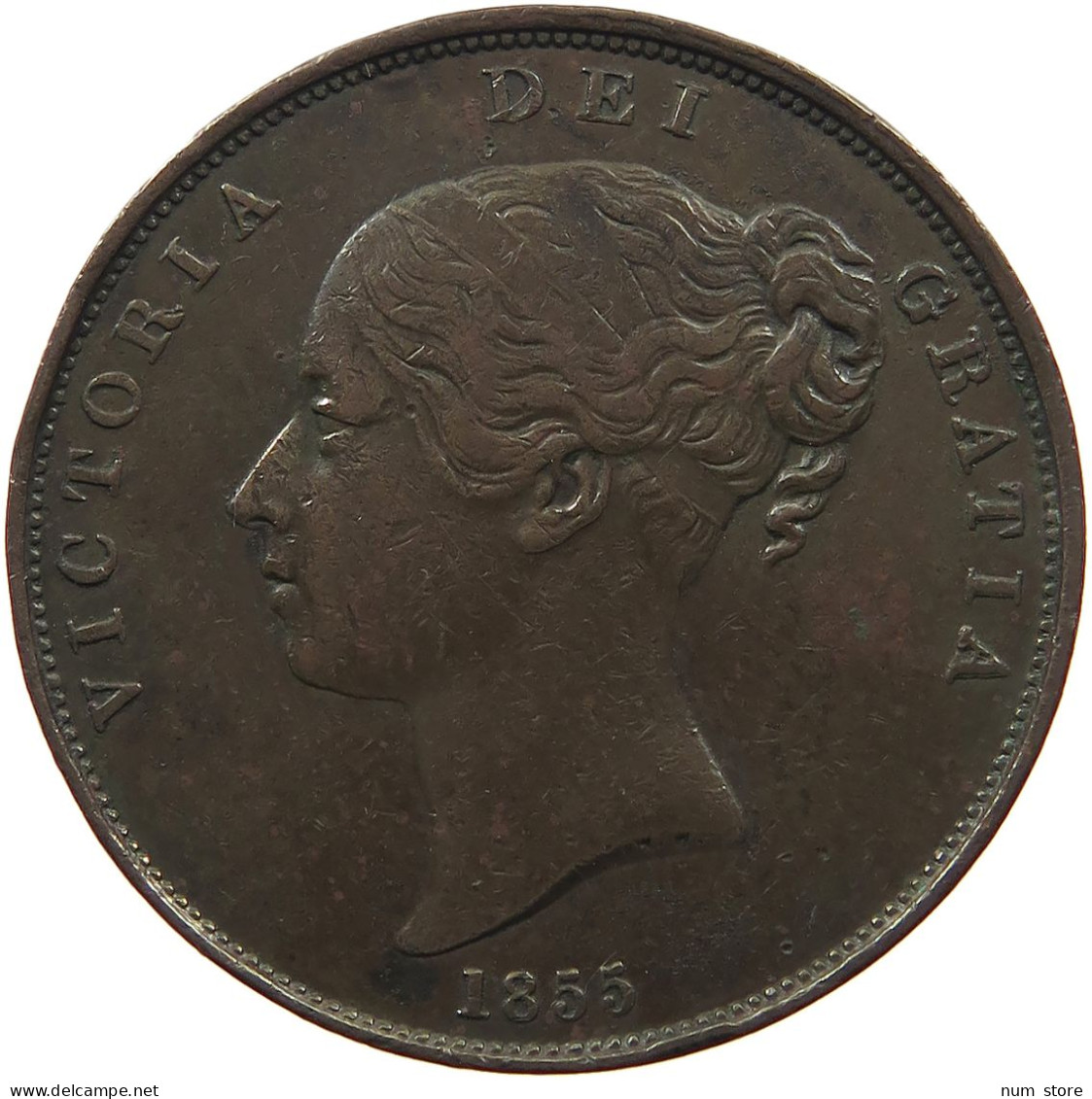 GREAT BRITAIN PENNY 1855 Victoria 1837-1901 #t155 0133 - D. 1 Penny