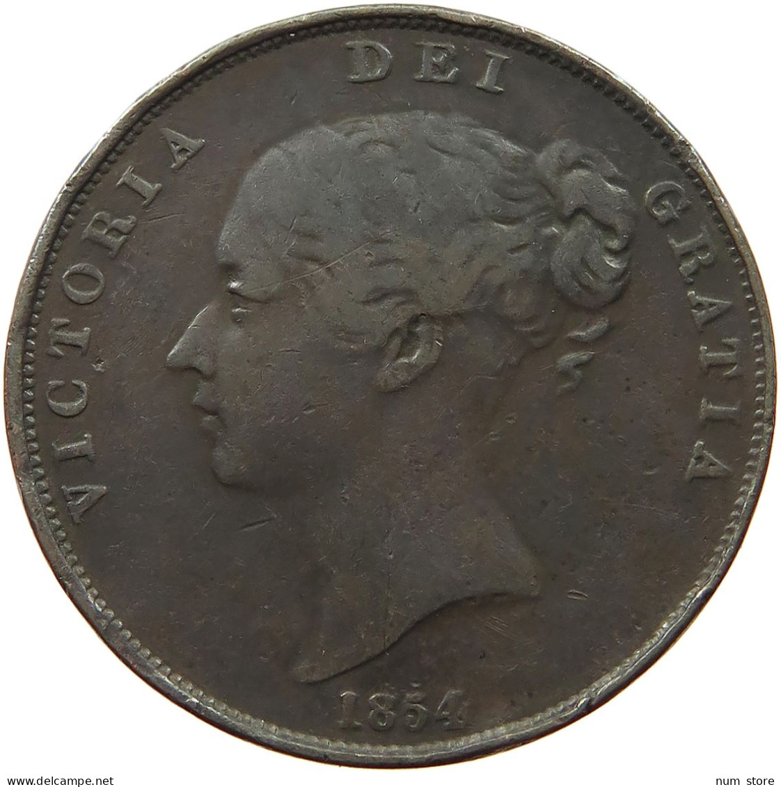 GREAT BRITAIN PENNY 1854 Victoria 1837-1901 #s049 0929 - D. 1 Penny