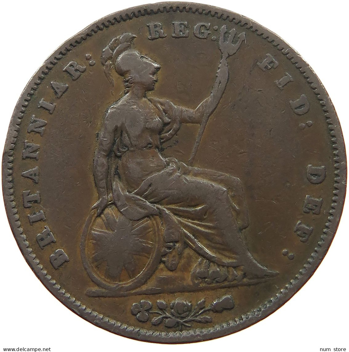 GREAT BRITAIN PENNY 1853 Victoria 1837-1901 #t100 0373 - D. 1 Penny