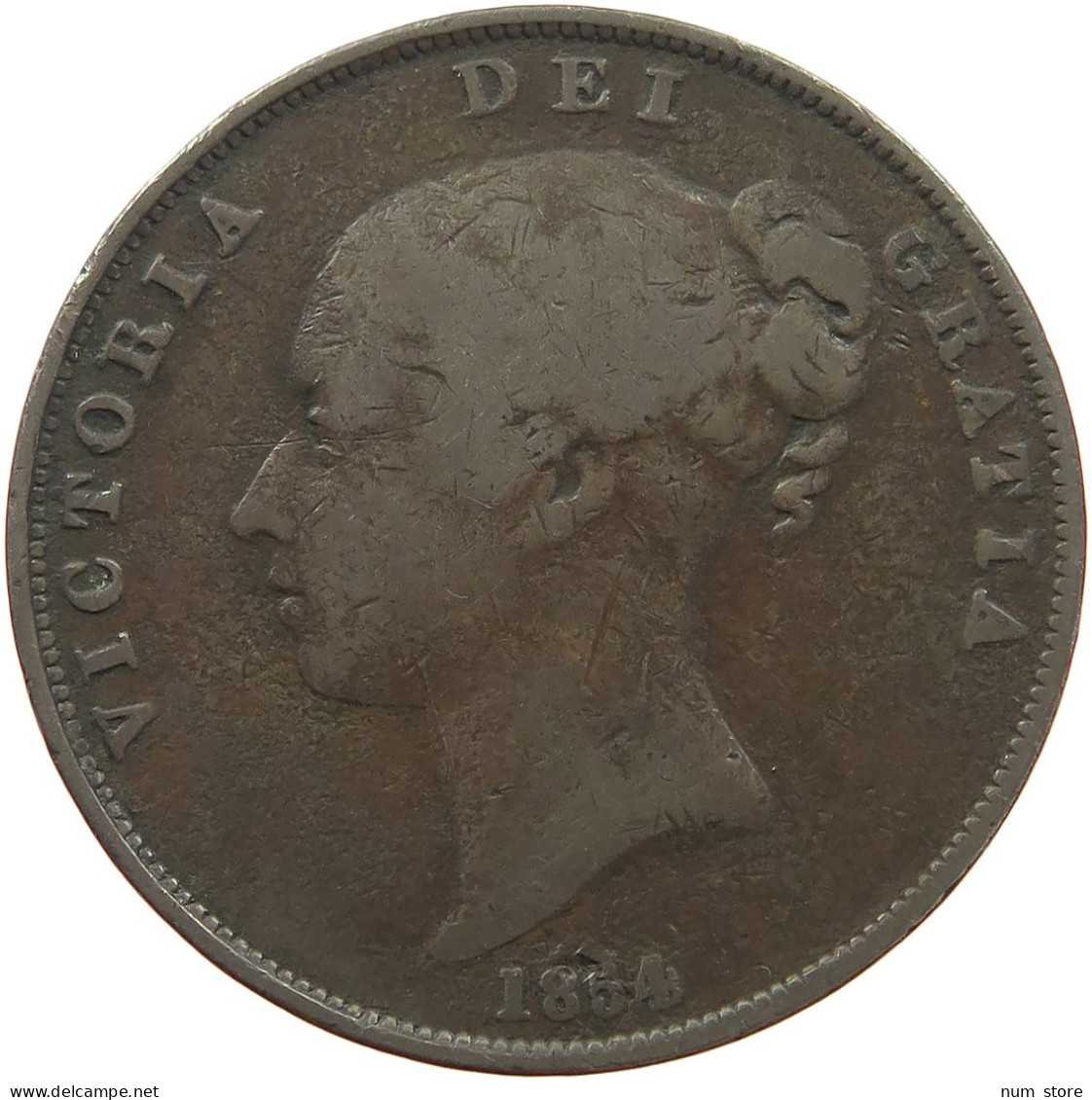 GREAT BRITAIN PENNY 1854 Victoria 1837-1901 #sm05 0409 - D. 1 Penny