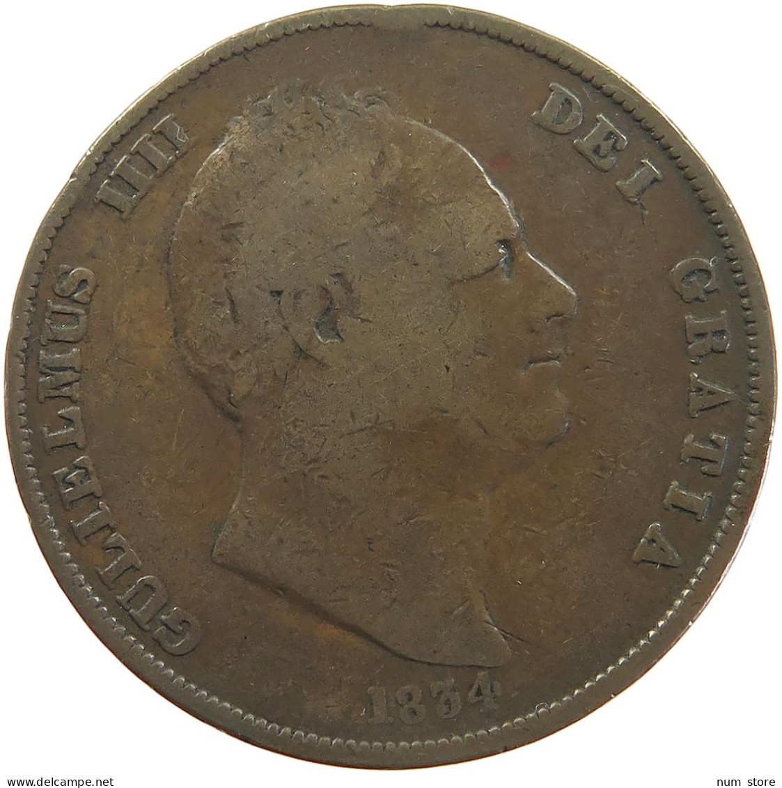 GREAT BRITAIN PENNY 1834 WILLIAM IV. (1830-1837) #t020 0319 - D. 1 Penny