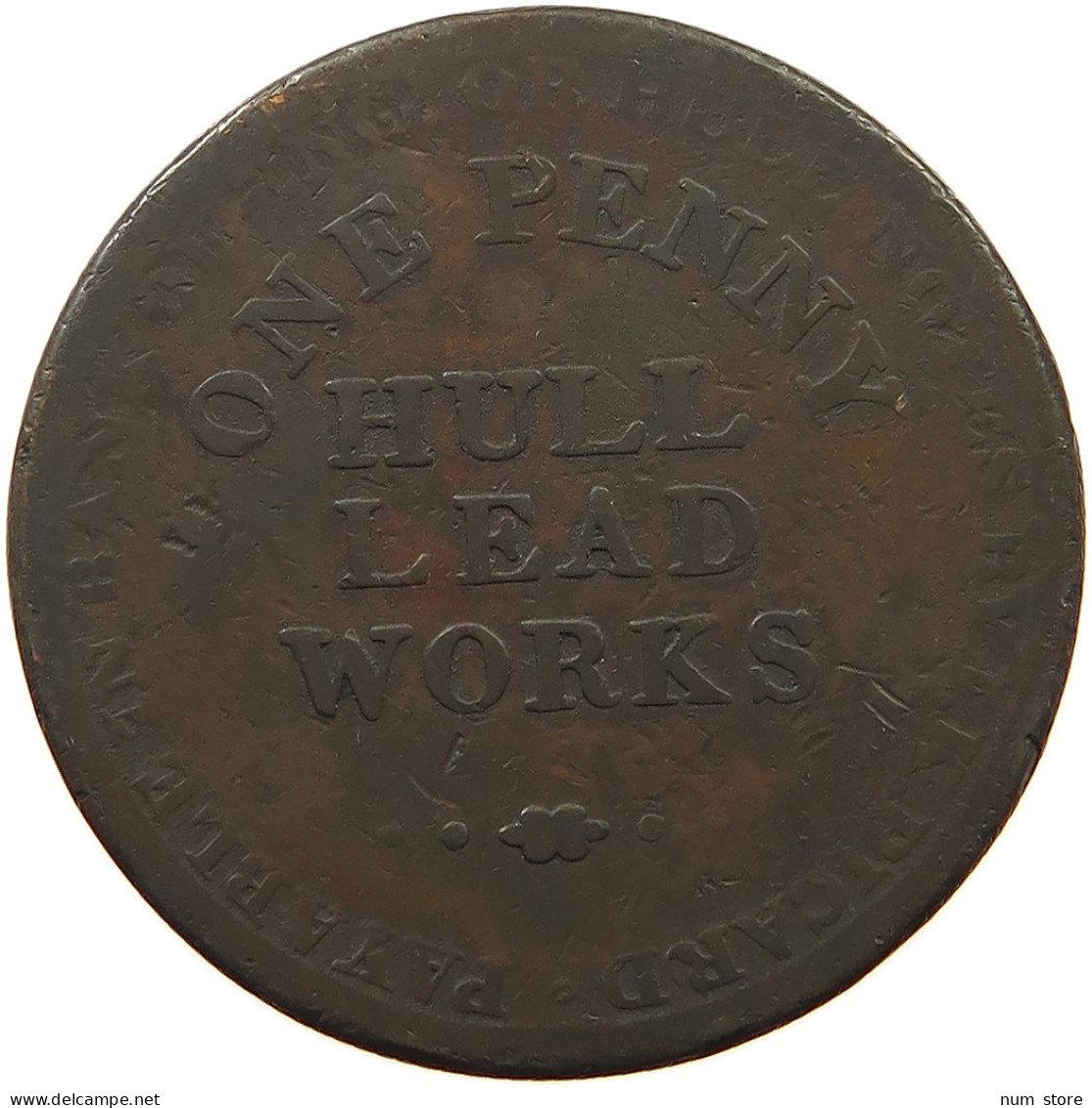 GREAT BRITAIN PENNY 1812 GEORGE III. 1760-1820 HULL LEAD WORKS #s059 0769 - C. 1 Penny