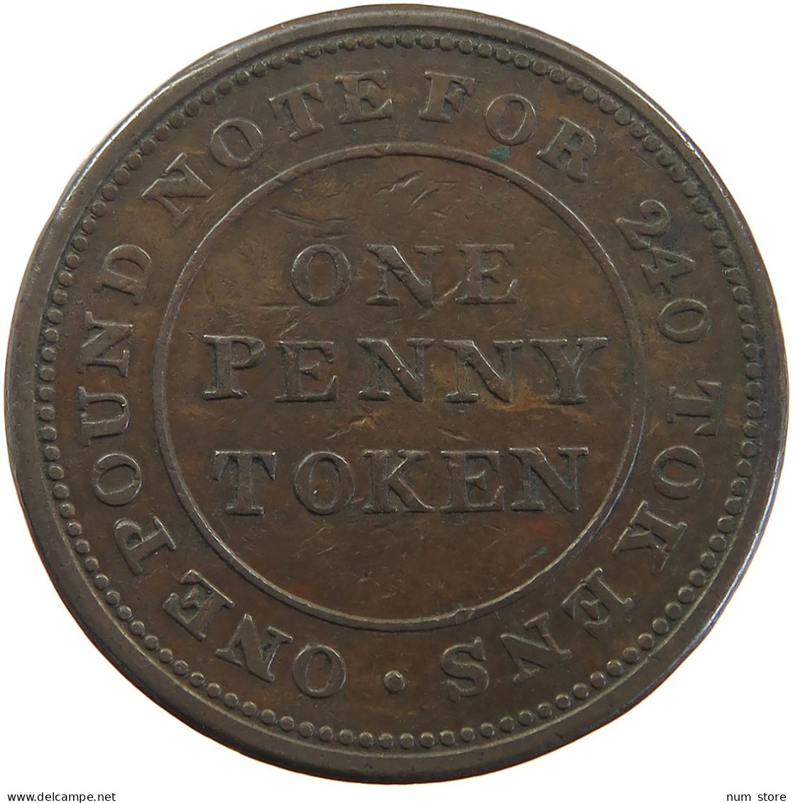 GREAT BRITAIN PENNY 1813 GEORGE III. 1760-1820 FLINT LEAD WORKS #t008 0003 - C. 1 Penny