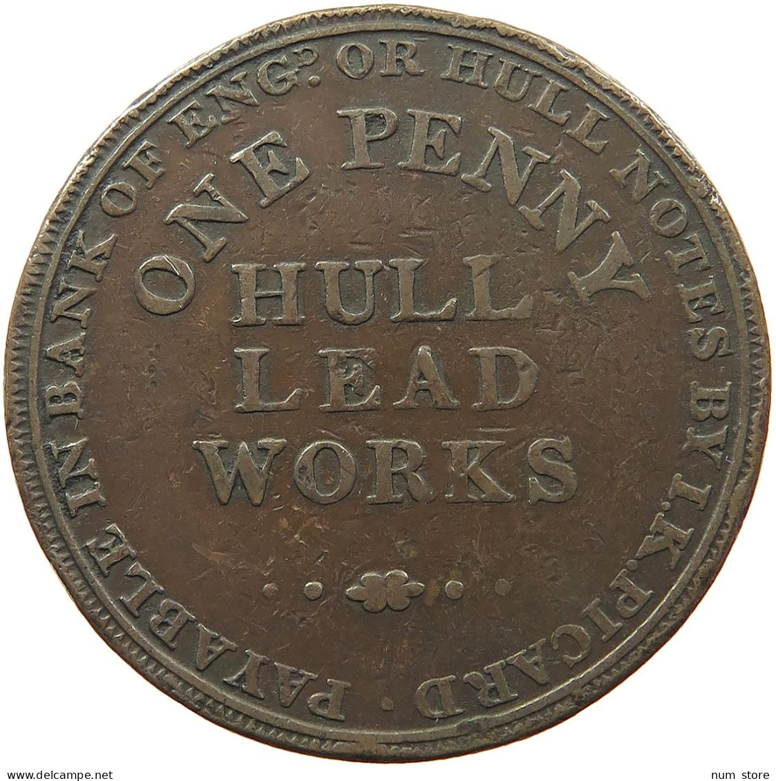 GREAT BRITAIN PENNY 1812 GEORGE III. 1760-1820 HULL LEAD WORKS #tm4 0359 - C. 1 Penny