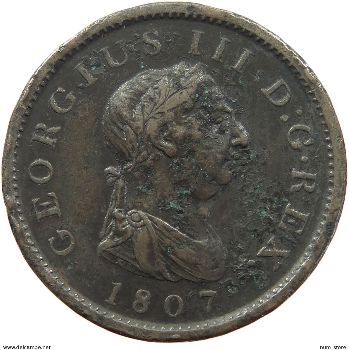 GREAT BRITAIN PENNY 1807 GEORGE III. 1760-1820 #a083 0401 - C. 1 Penny