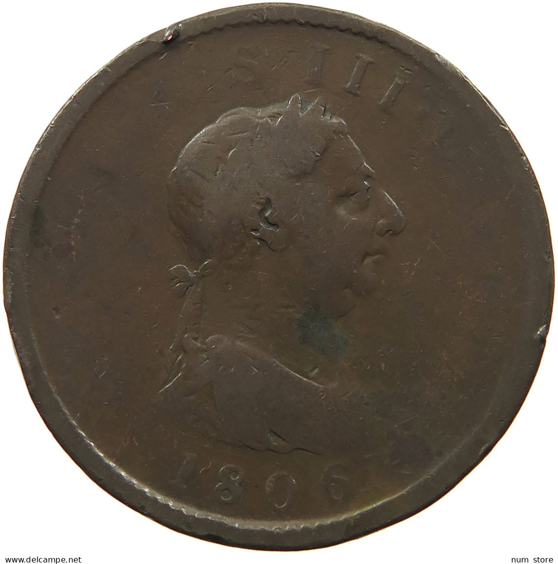 GREAT BRITAIN PENNY 1806 GEORGE III. 1760-1820 #sm05 0415 - C. 1 Penny