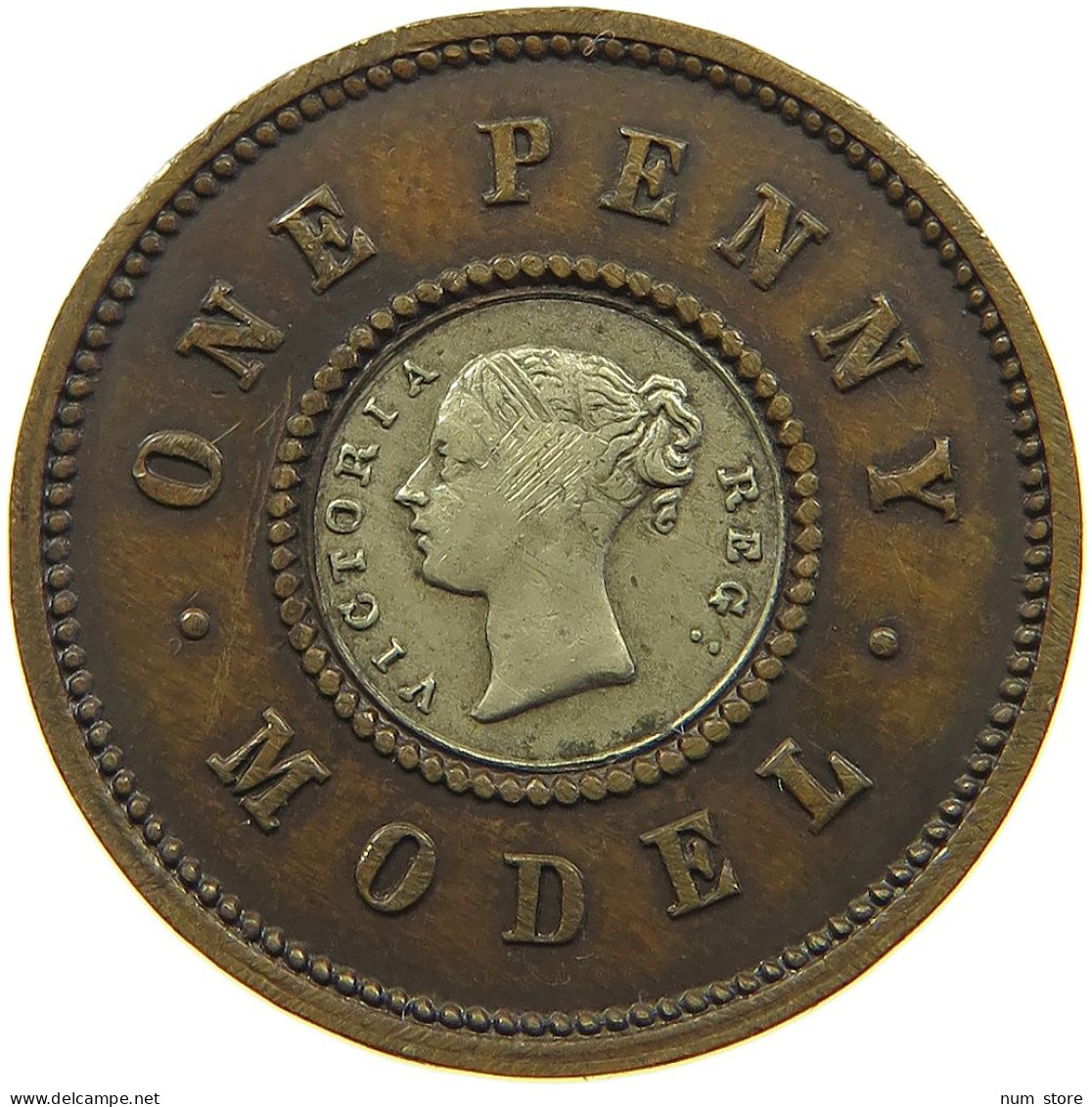 GREAT BRITAIN PENNY  Victoria 1837-1901 MODEL PENNY #t158 0075 - D. 1 Penny