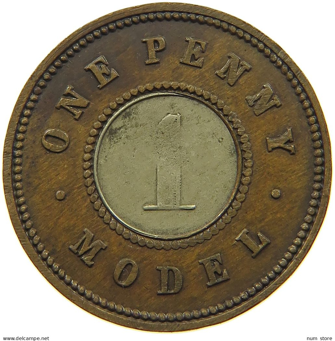 GREAT BRITAIN PENNY  Victoria 1837-1901 MODEL PENNY #t158 0075 - D. 1 Penny