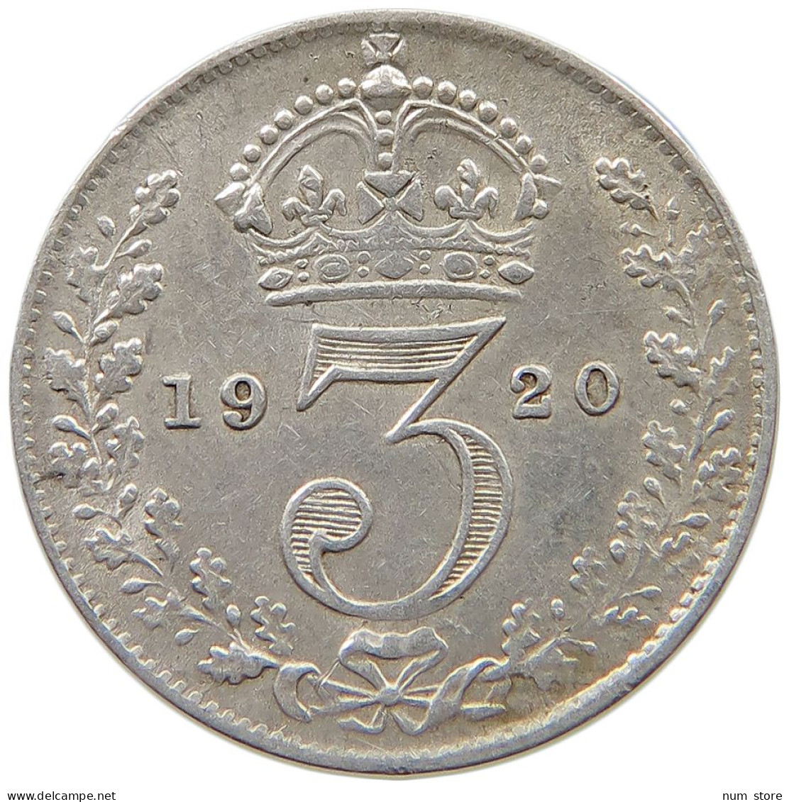 GREAT BRITAIN THREEPENCE 1920 George V. (1910-1936) #s059 0507 - F. 3 Pence