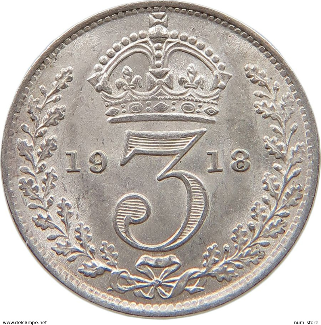 GREAT BRITAIN THREEPENCE 1918 George V. (1910-1936) #t115 0445 - F. 3 Pence