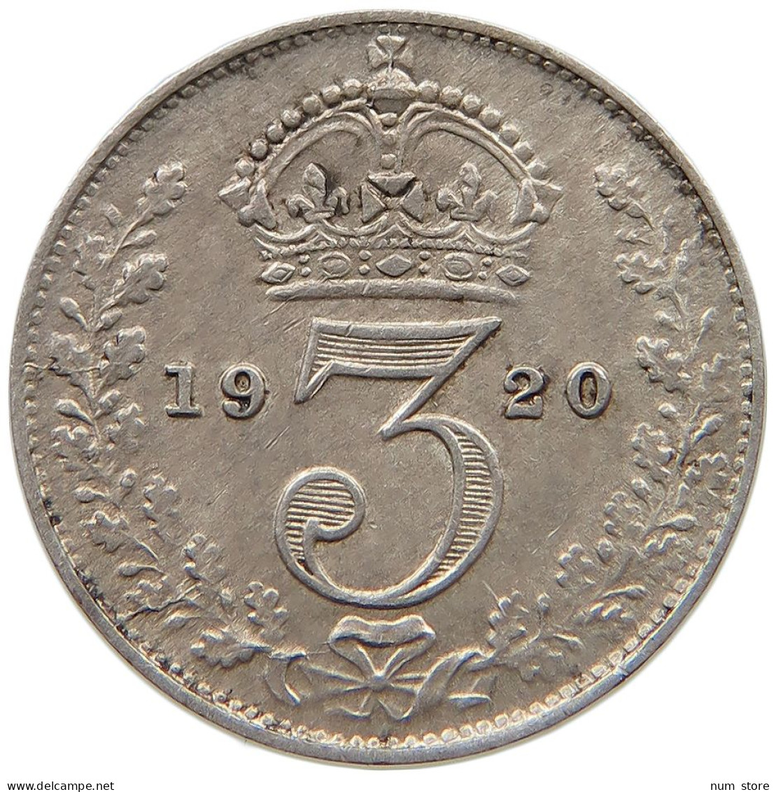 GREAT BRITAIN THREEPENCE 1920 George V. (1910-1936) #s059 0505 - F. 3 Pence