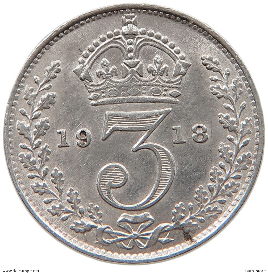 GREAT BRITAIN THREEPENCE 1918 George V. (1910-1936) #t143 0631 - F. 3 Pence