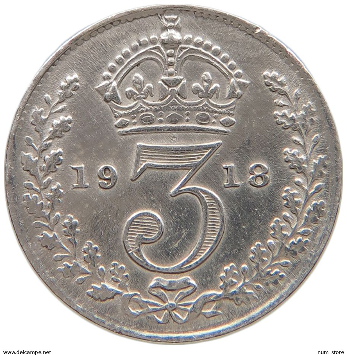 GREAT BRITAIN THREEPENCE 1918 George V. (1910-1936) #t158 0431 - F. 3 Pence