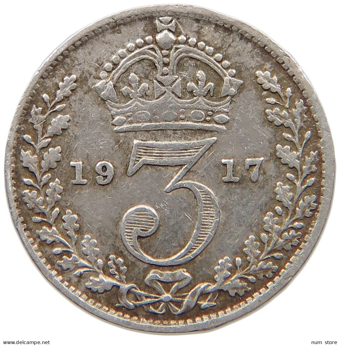 GREAT BRITAIN THREEPENCE 1917 George V. (1910-1936) #t158 0433 - F. 3 Pence