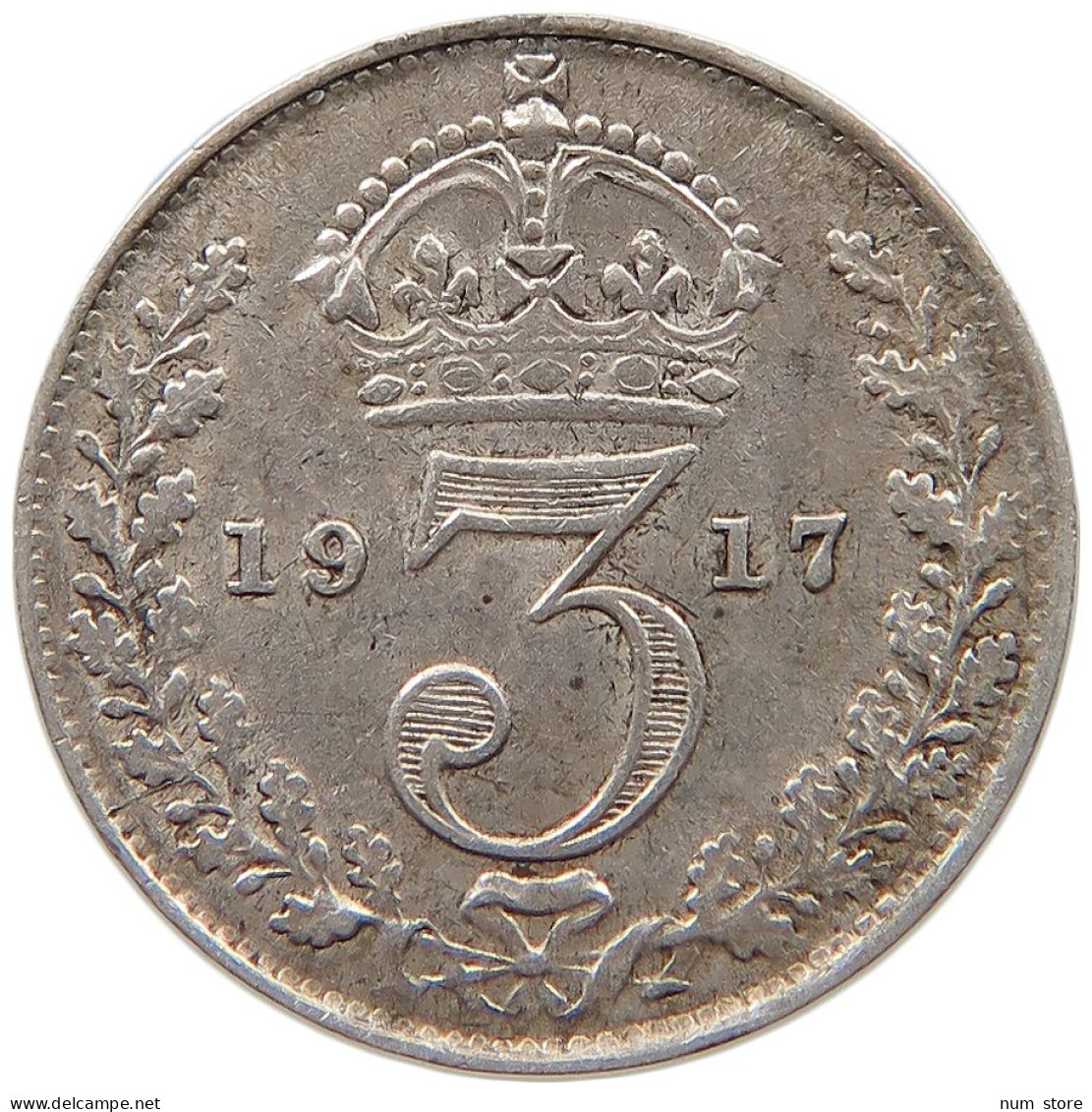 GREAT BRITAIN THREEPENCE 1917 George V. (1910-1936) #c036 0237 - F. 3 Pence