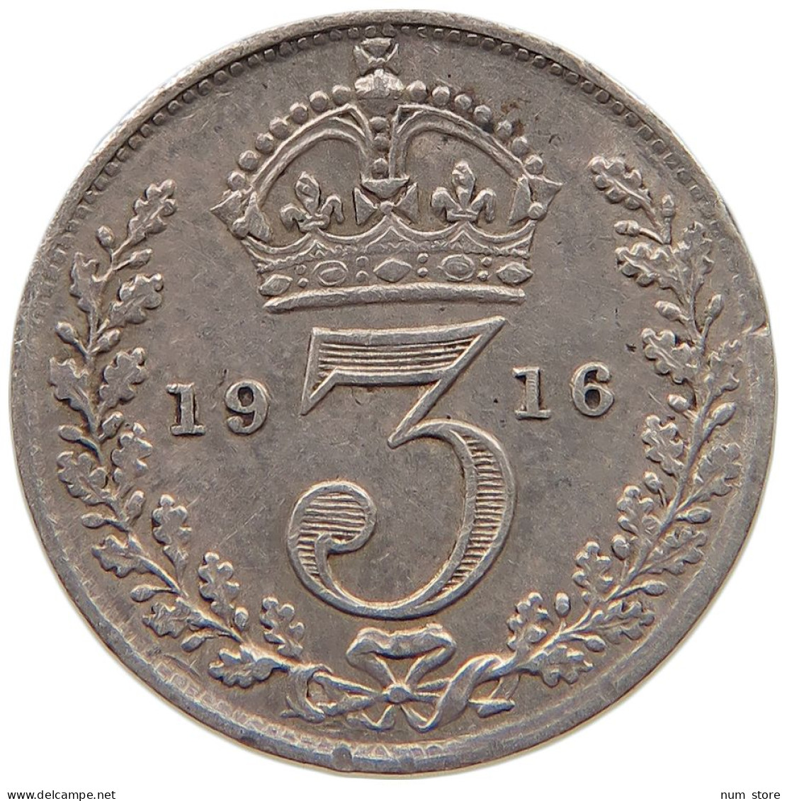 GREAT BRITAIN THREEPENCE 1916 George V. (1910-1936) ENGRAVED #c045 0273 - F. 3 Pence