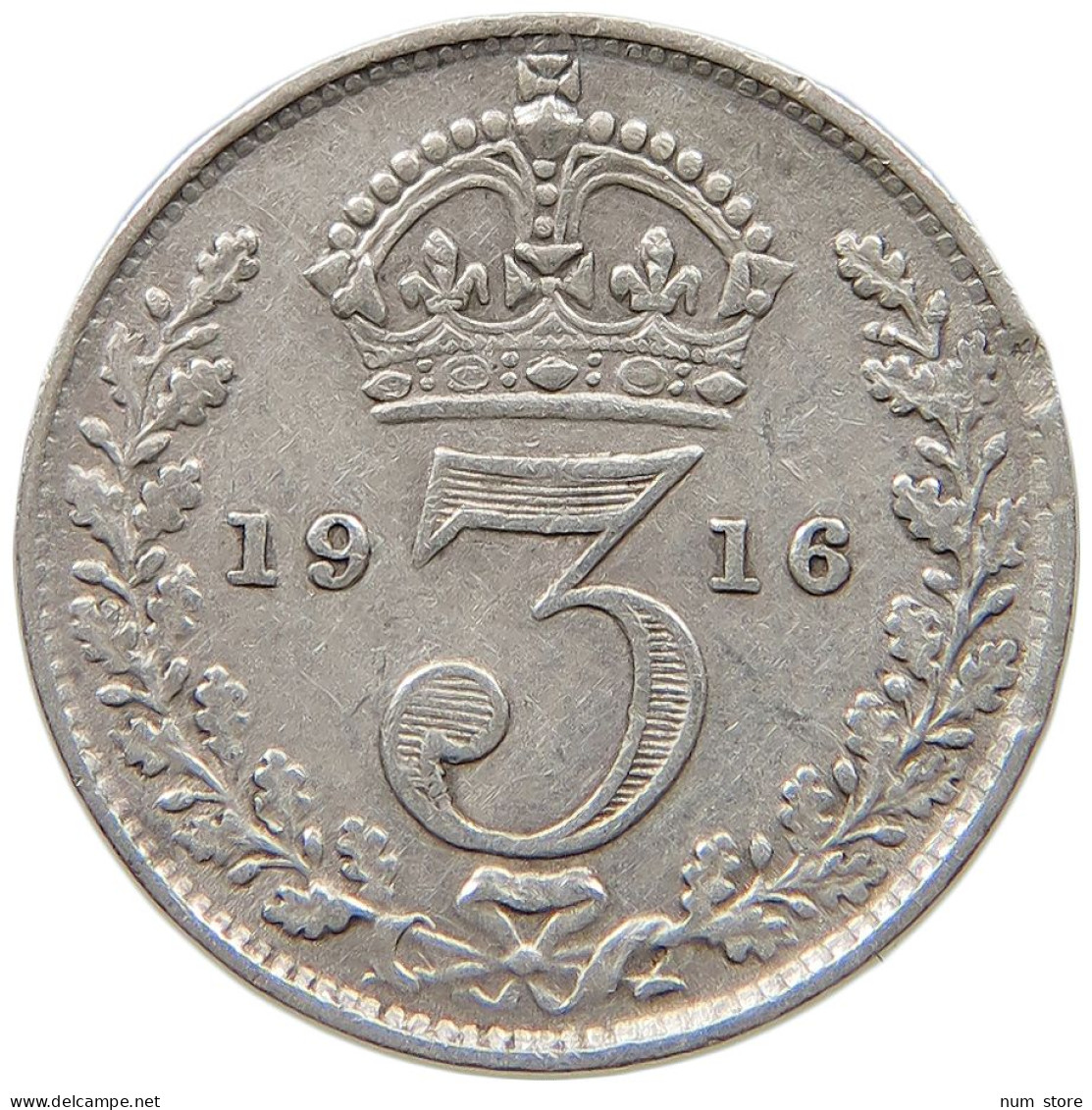 GREAT BRITAIN THREEPENCE 1916 George V. (1910-1936) #a034 0027 - F. 3 Pence