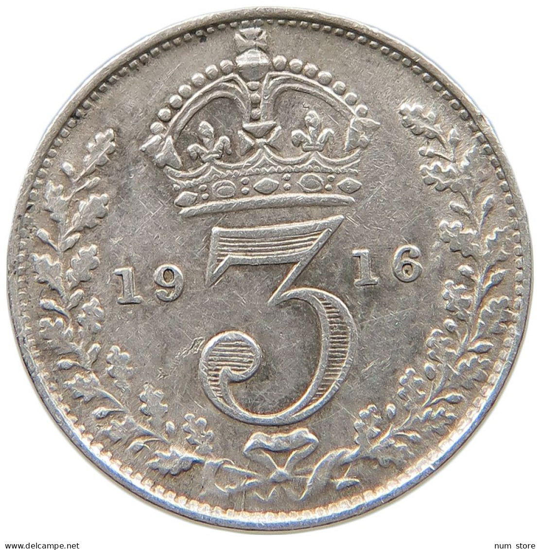 GREAT BRITAIN THREEPENCE 1916 George V. (1910-1936) #a034 0025 - F. 3 Pence
