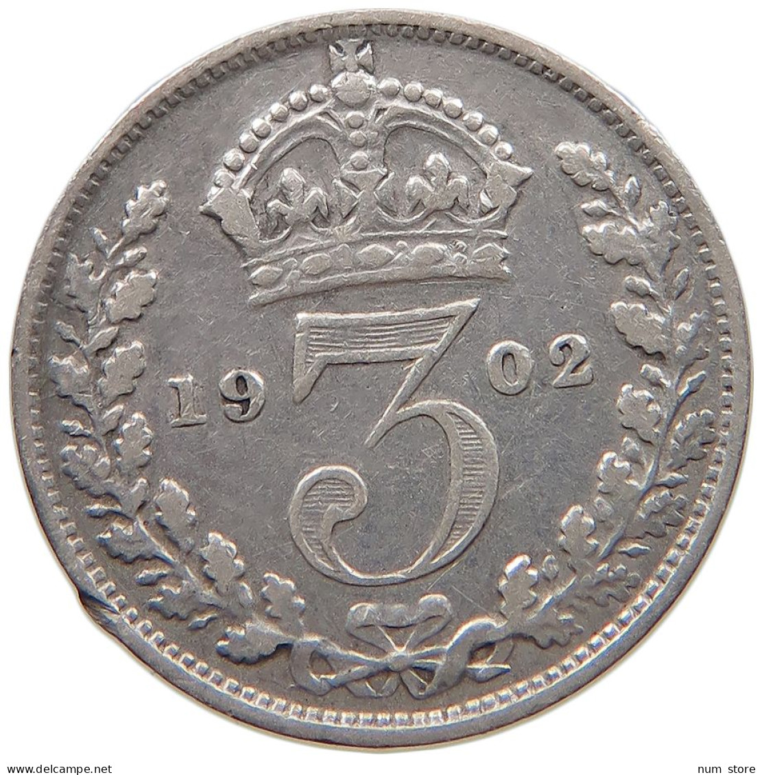 GREAT BRITAIN THREEPENCE 1902 Edward VII., 1901 - 1910 #c036 0311 - F. 3 Pence