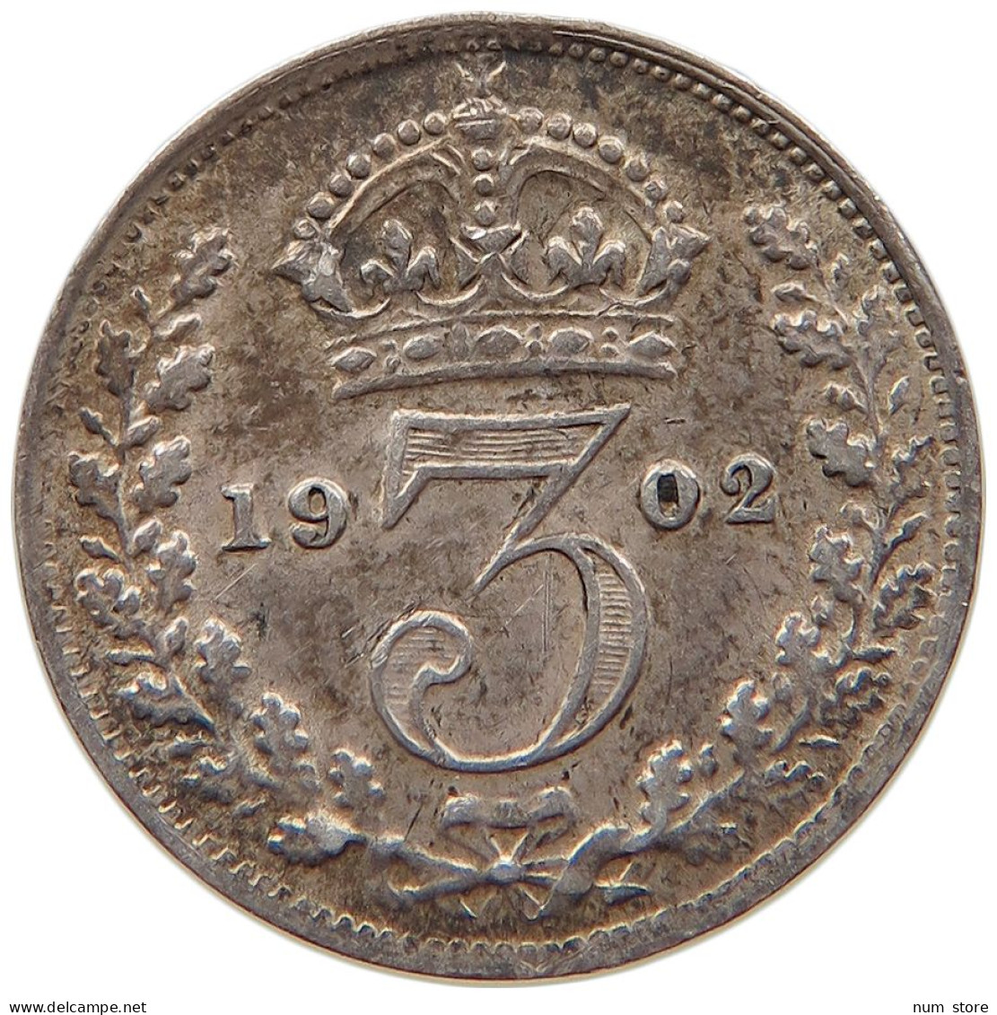 GREAT BRITAIN THREEPENCE 1902 Edward VII., 1901 - 1910 #s001 0039 - F. 3 Pence