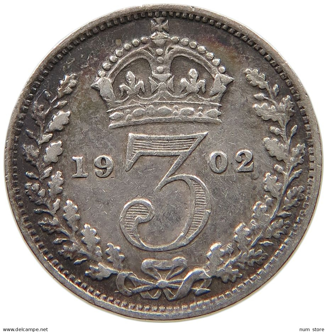 GREAT BRITAIN THREEPENCE 1902 Edward VII., 1901 - 1910 #a034 0037 - F. 3 Pence