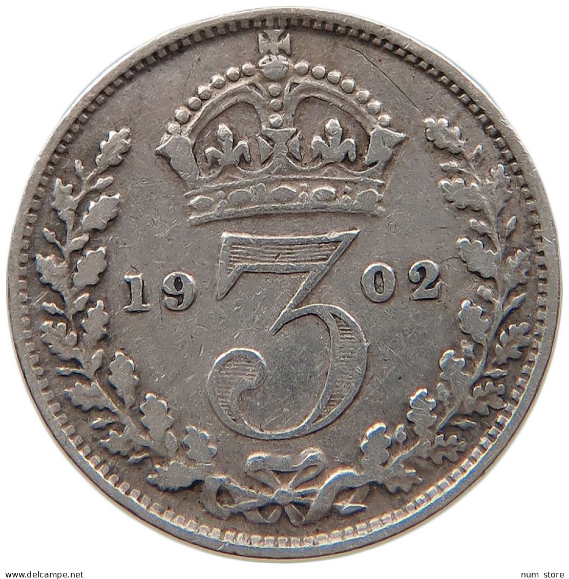 GREAT BRITAIN THREEPENCE 1902 Edward VII., 1901 - 1910 #t162 0283 - F. 3 Pence