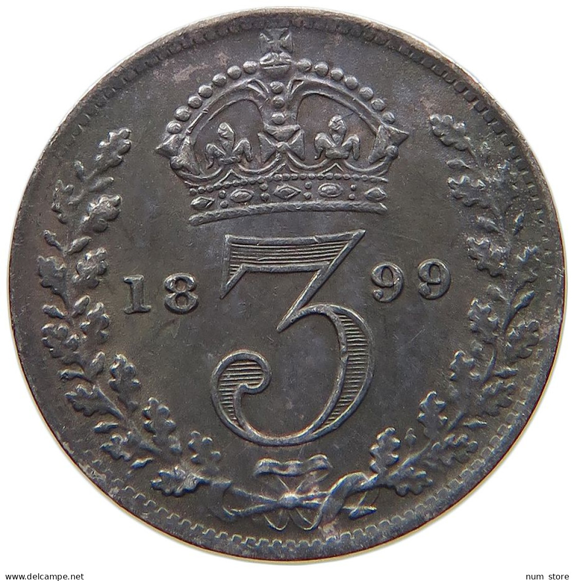 GREAT BRITAIN THREEPENCE 1899 Victoria 1837-1901 #t114 0115 - F. 3 Pence