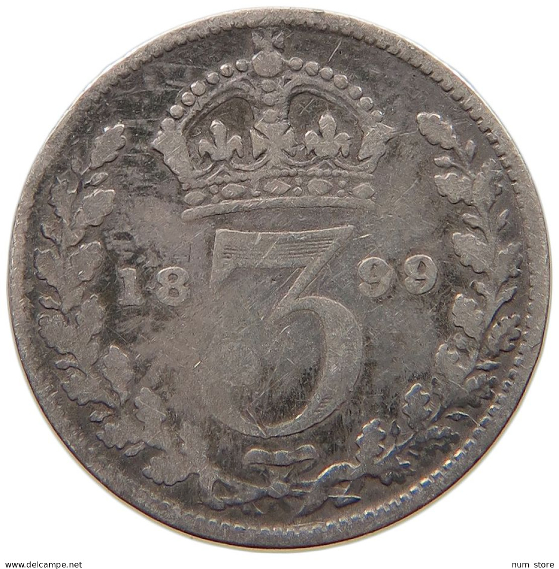 GREAT BRITAIN THREEPENCE 1899 Victoria 1837-1901 #c052 0163 - F. 3 Pence