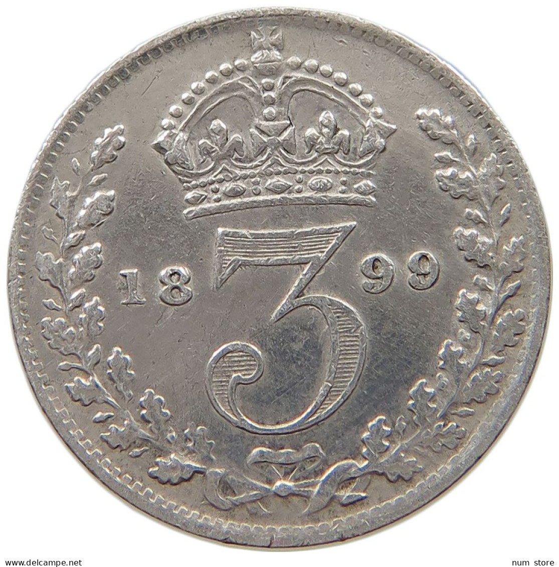 GREAT BRITAIN THREEPENCE 1899 Victoria 1837-1901 #a004 0355 - F. 3 Pence