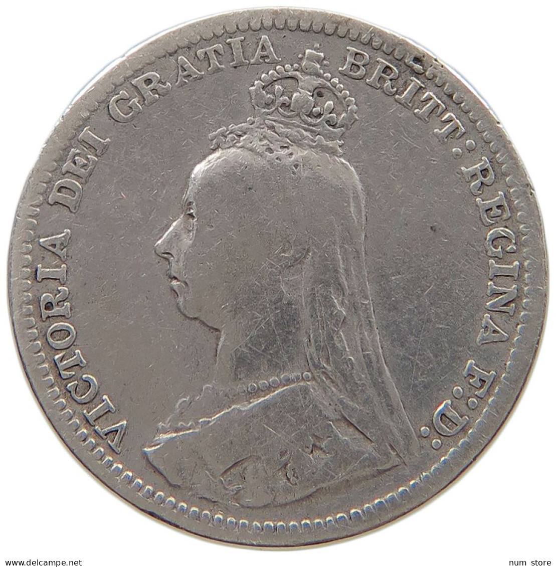 GREAT BRITAIN THREEPENCE 1891 Victoria 1837-1901 #t158 0451 - F. 3 Pence