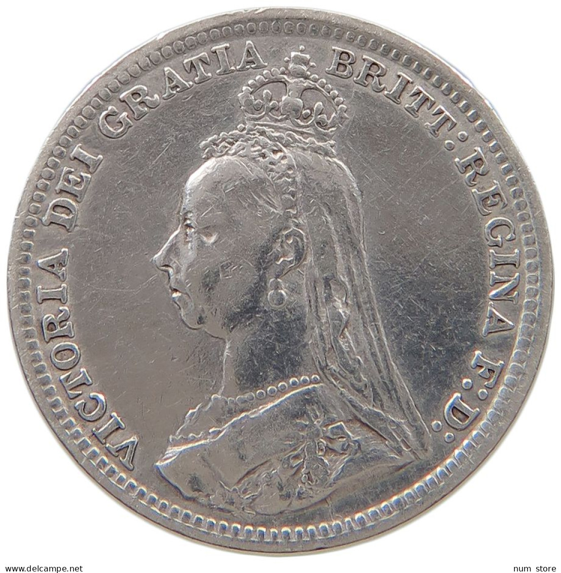 GREAT BRITAIN THREEPENCE 1891 Victoria 1837-1901 #t157 0731 - F. 3 Pence