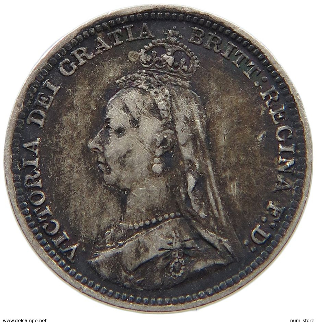 GREAT BRITAIN THREEPENCE 1891 Victoria 1837-1901 #t078 0413 - F. 3 Pence