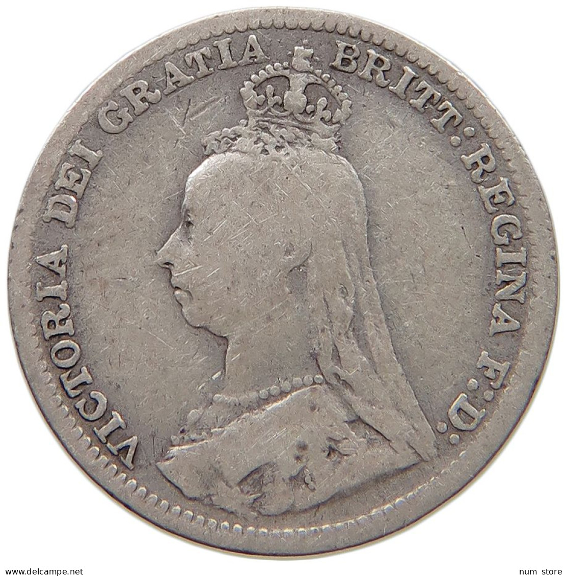 GREAT BRITAIN THREEPENCE 1891 Victoria 1837-1901 #c019 0159 - F. 3 Pence