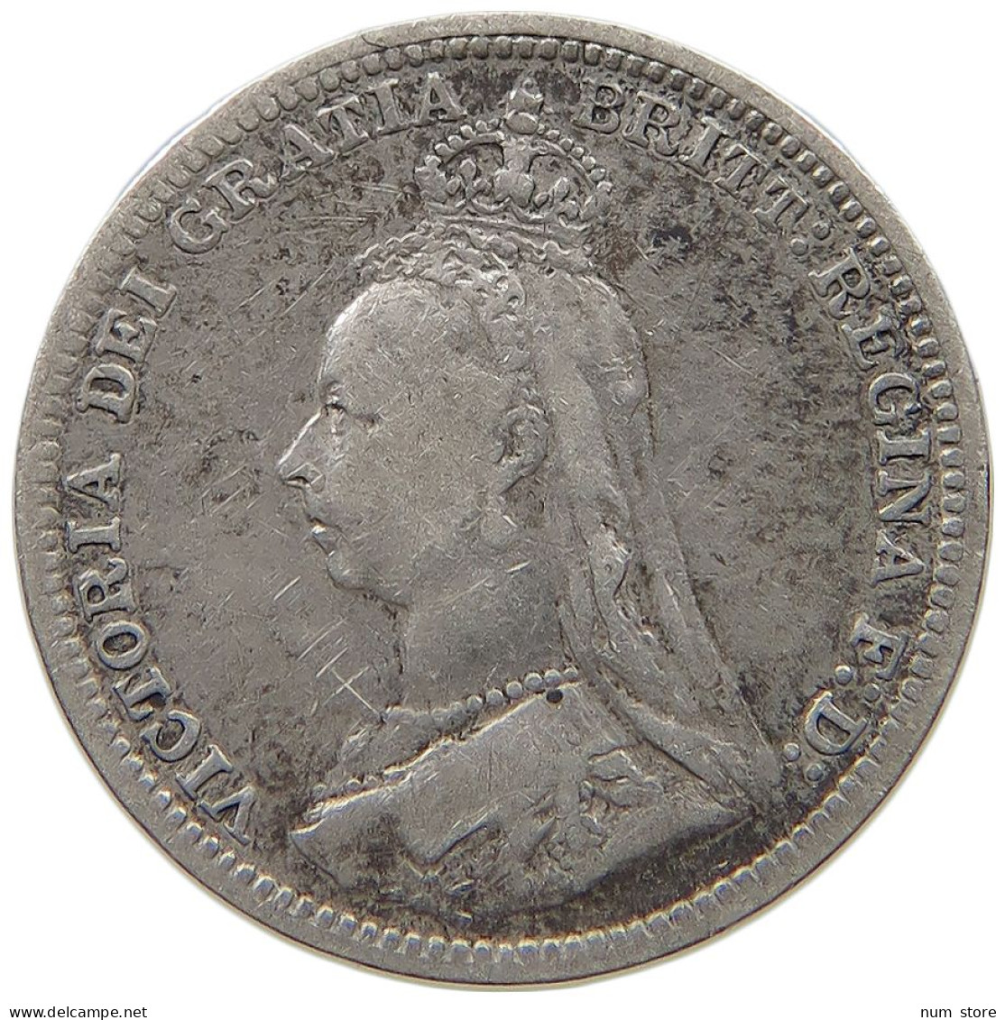 GREAT BRITAIN THREEPENCE 1891 Victoria 1837-1901 #a034 0049 - F. 3 Pence