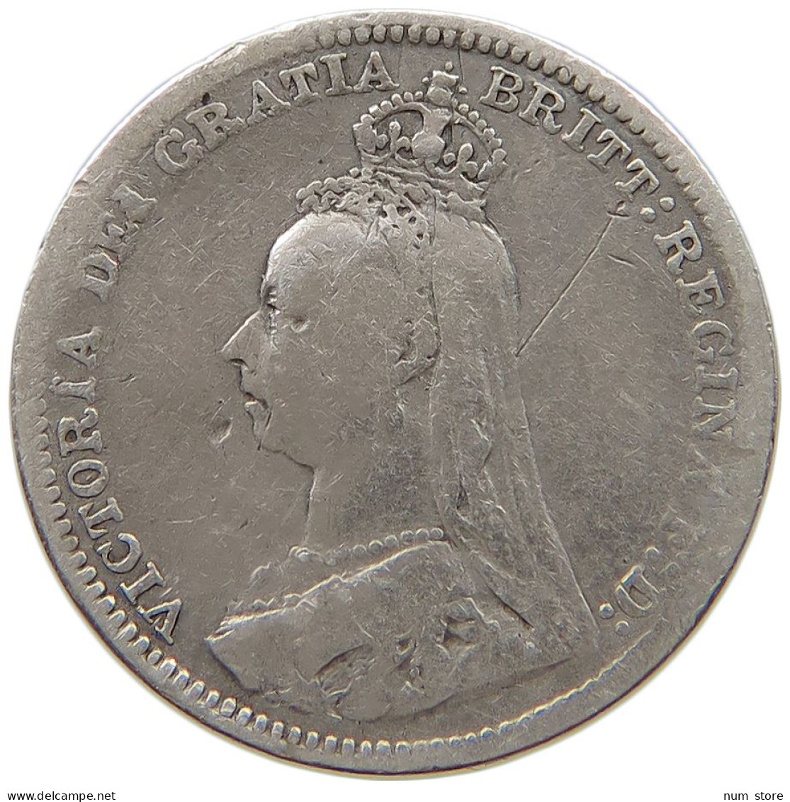 GREAT BRITAIN THREEPENCE 1891 Victoria 1837-1901 #a004 0365 - F. 3 Pence