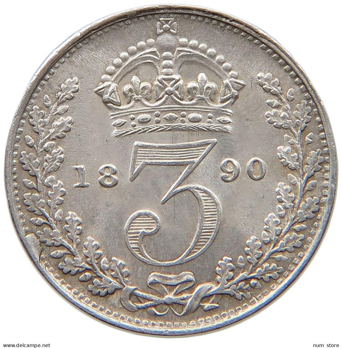 GREAT BRITAIN THREEPENCE 1890 Victoria 1837-1901 #t114 0111 - F. 3 Pence