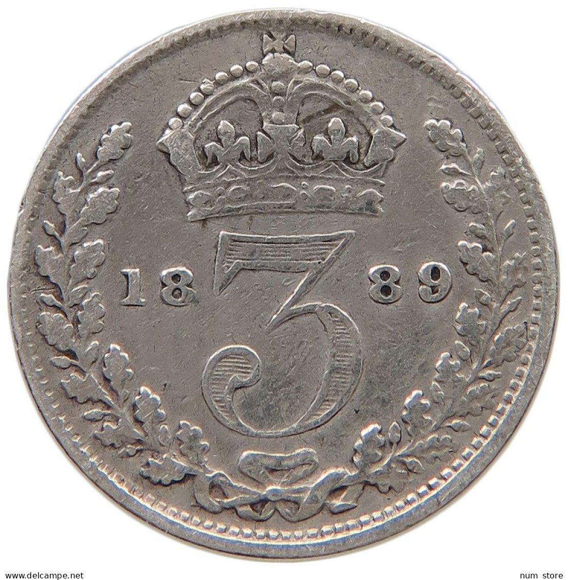 GREAT BRITAIN THREEPENCE 1889 Victoria 1837-1901 #a044 0967 - F. 3 Pence