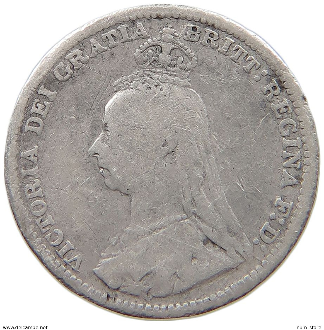 GREAT BRITAIN THREEPENCE 1890 Victoria 1837-1901 #s049 0701 - F. 3 Pence