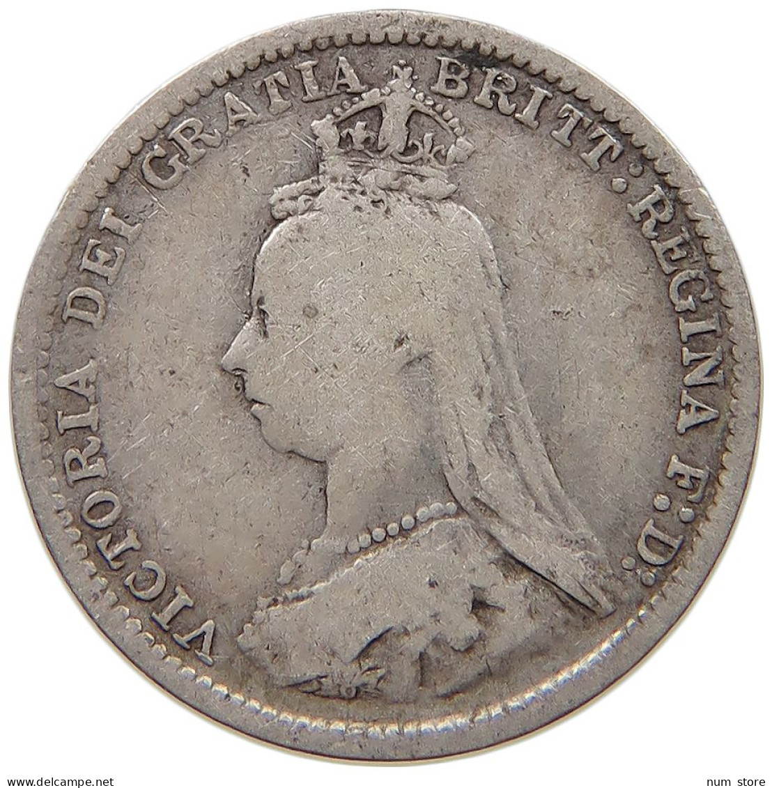 GREAT BRITAIN THREEPENCE 1889 Victoria 1837-1901 #c037 0325 - F. 3 Pence