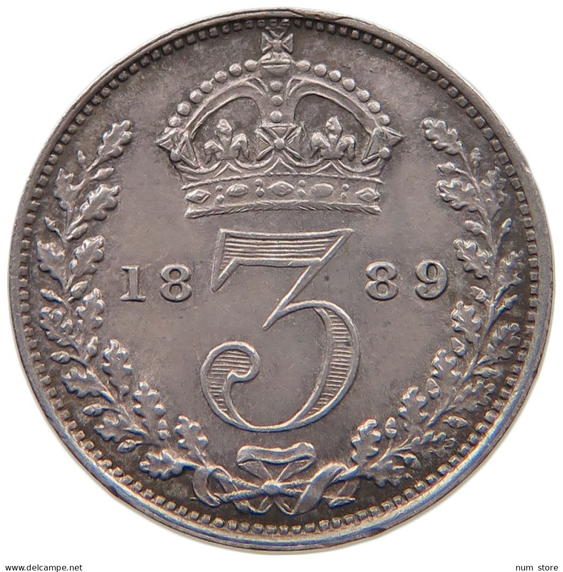 GREAT BRITAIN THREEPENCE 1889 Victoria 1837-1901 #t154 0329 - F. 3 Pence