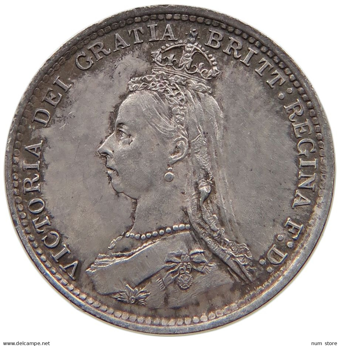 GREAT BRITAIN THREEPENCE 1887 Victoria 1837-1901 #t158 0453 - F. 3 Pence