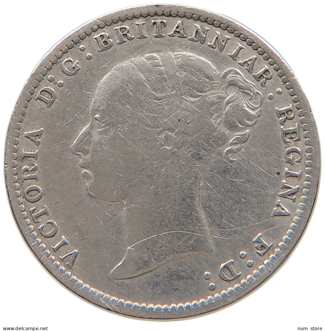 GREAT BRITAIN THREEPENCE 1887 Victoria 1837-1901 #t158 0447 - F. 3 Pence