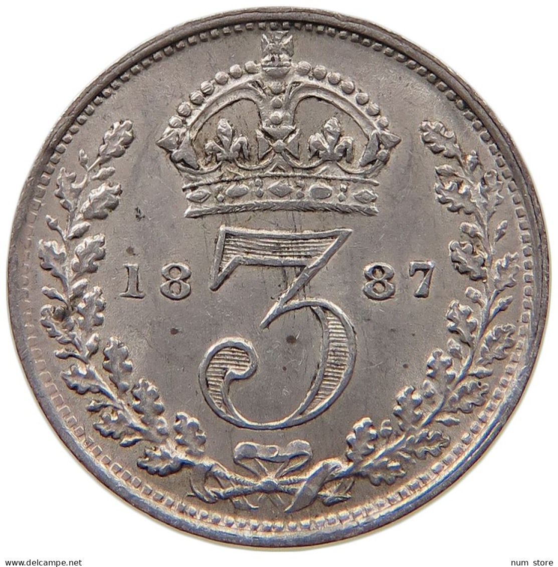 GREAT BRITAIN THREEPENCE 1887 Victoria 1837-1901 #t082 0067 - F. 3 Pence