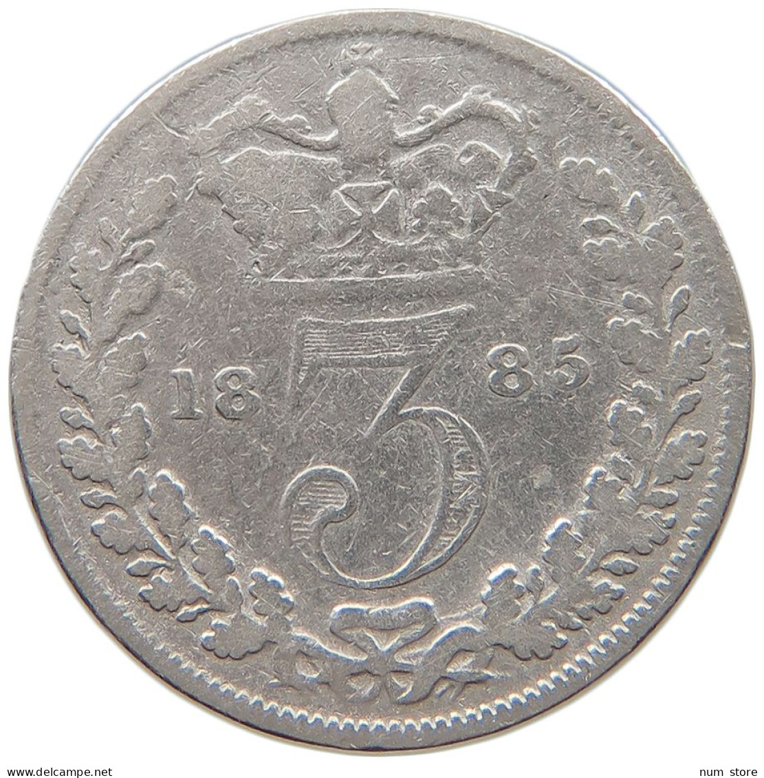 GREAT BRITAIN THREEPENCE 1885 Victoria 1837-1901 #c040 0599 - F. 3 Pence