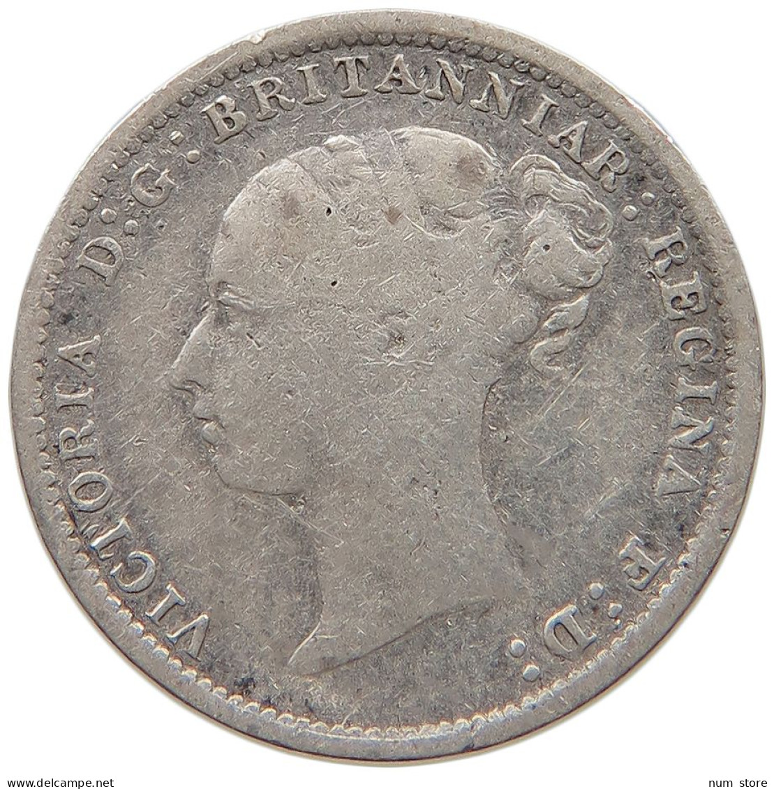 GREAT BRITAIN THREEPENCE 1886 Victoria 1837-1901 #c036 0313 - F. 3 Pence