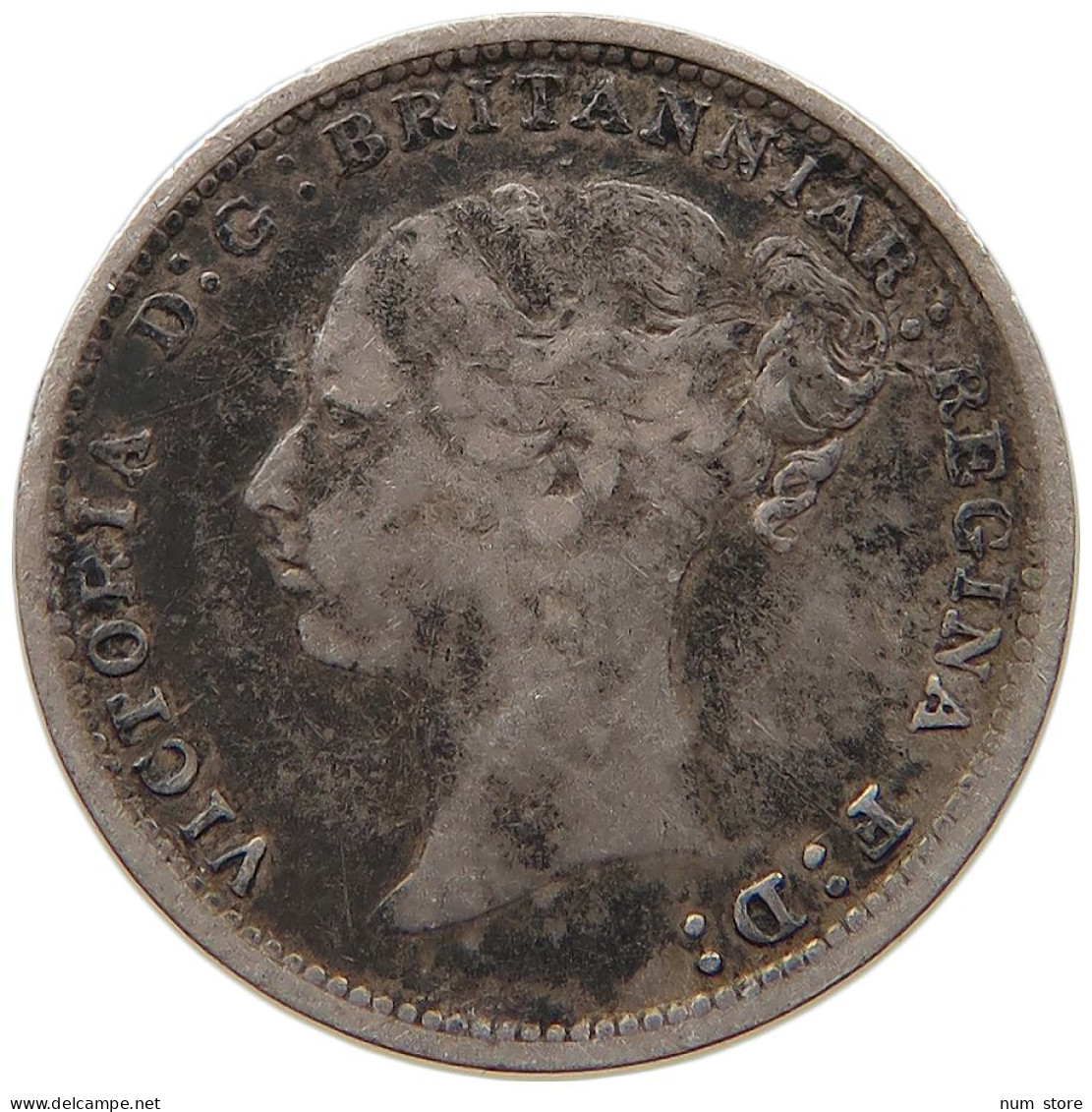 GREAT BRITAIN THREEPENCE 1884 Victoria 1837-1901 #s017 0161 - F. 3 Pence