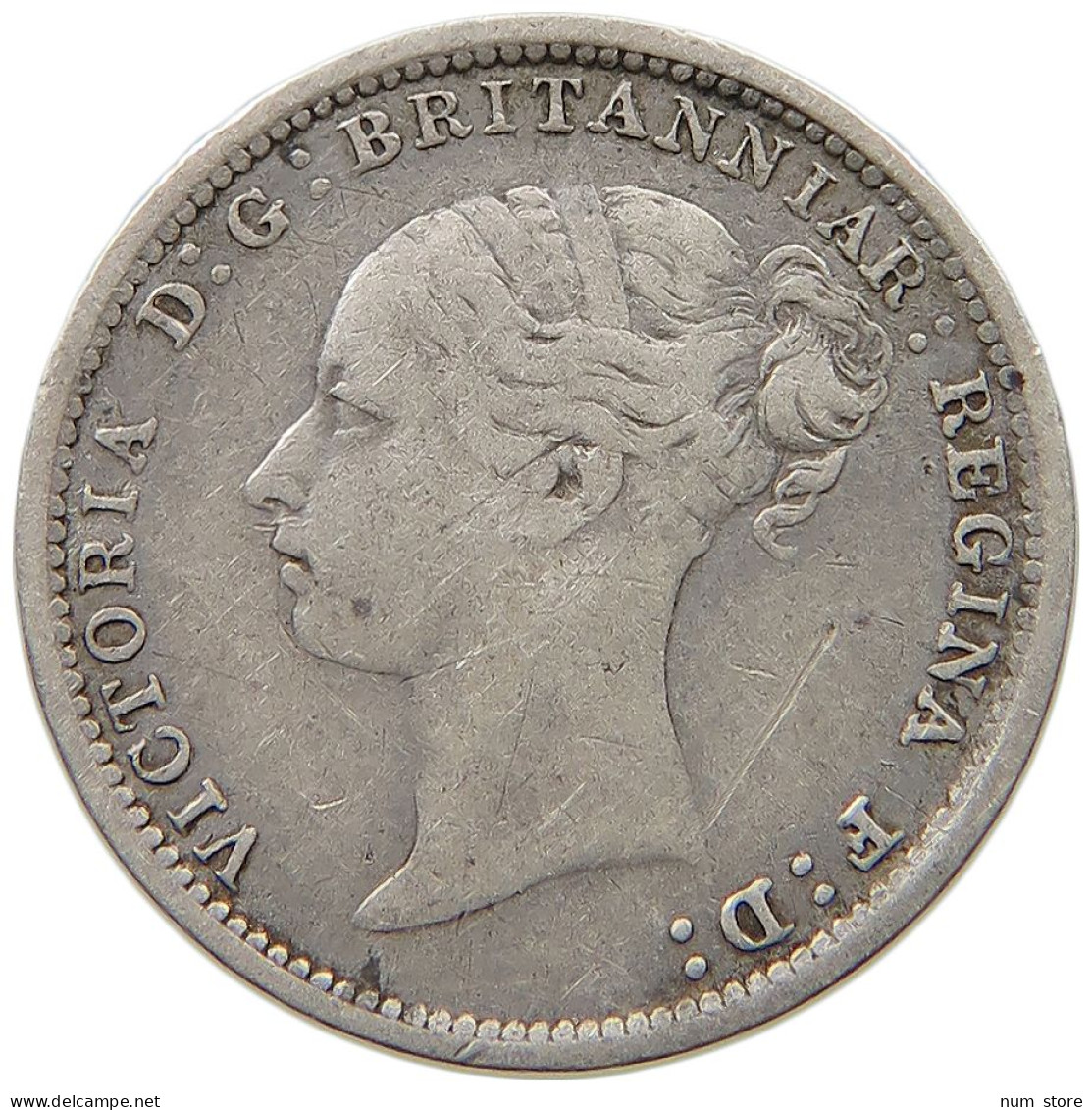 GREAT BRITAIN THREEPENCE 1886 Victoria 1837-1901 #a033 0183 - F. 3 Pence