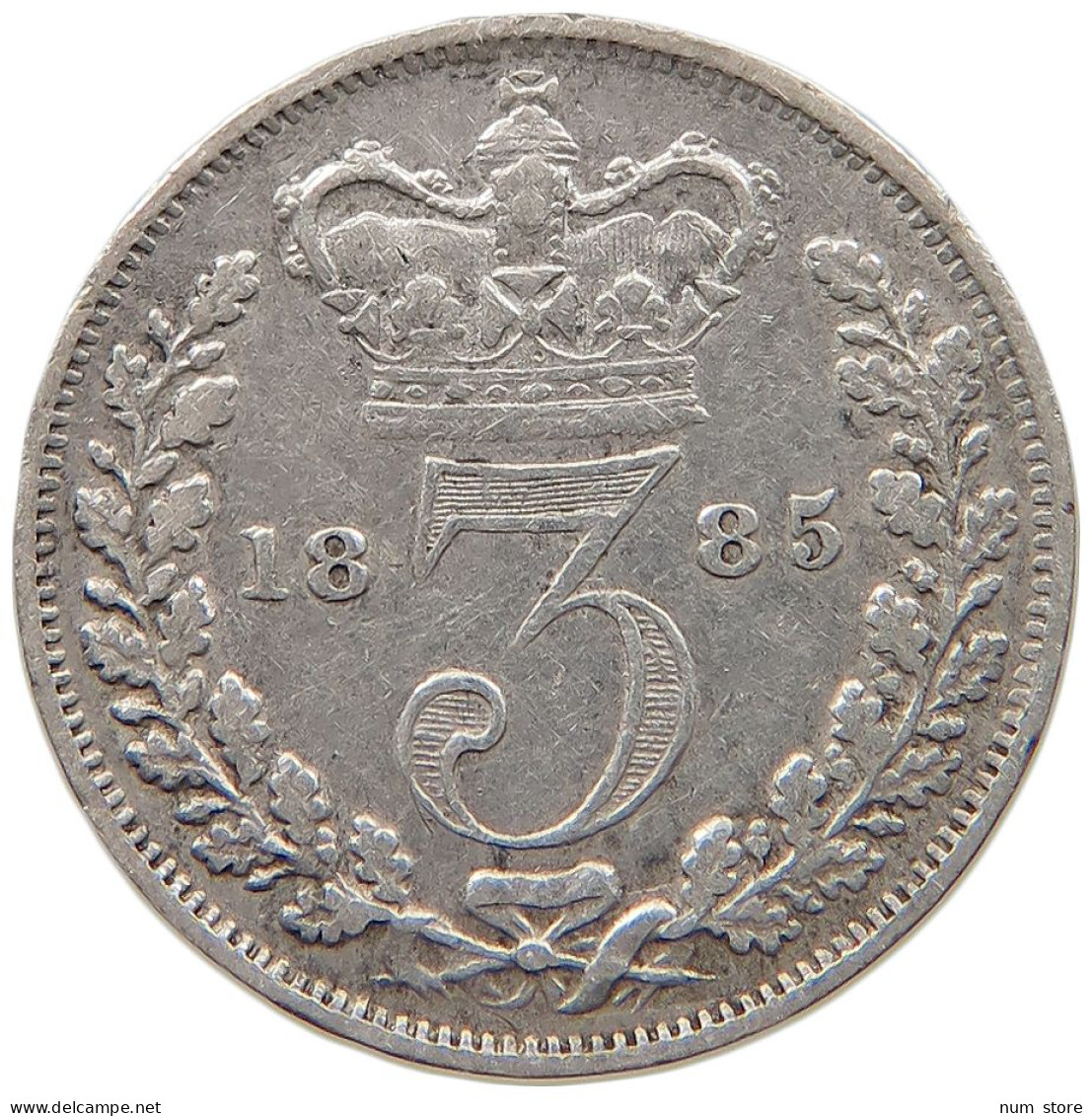 GREAT BRITAIN THREEPENCE 1885 Victoria 1837-1901 #c036 0317 - F. 3 Pence