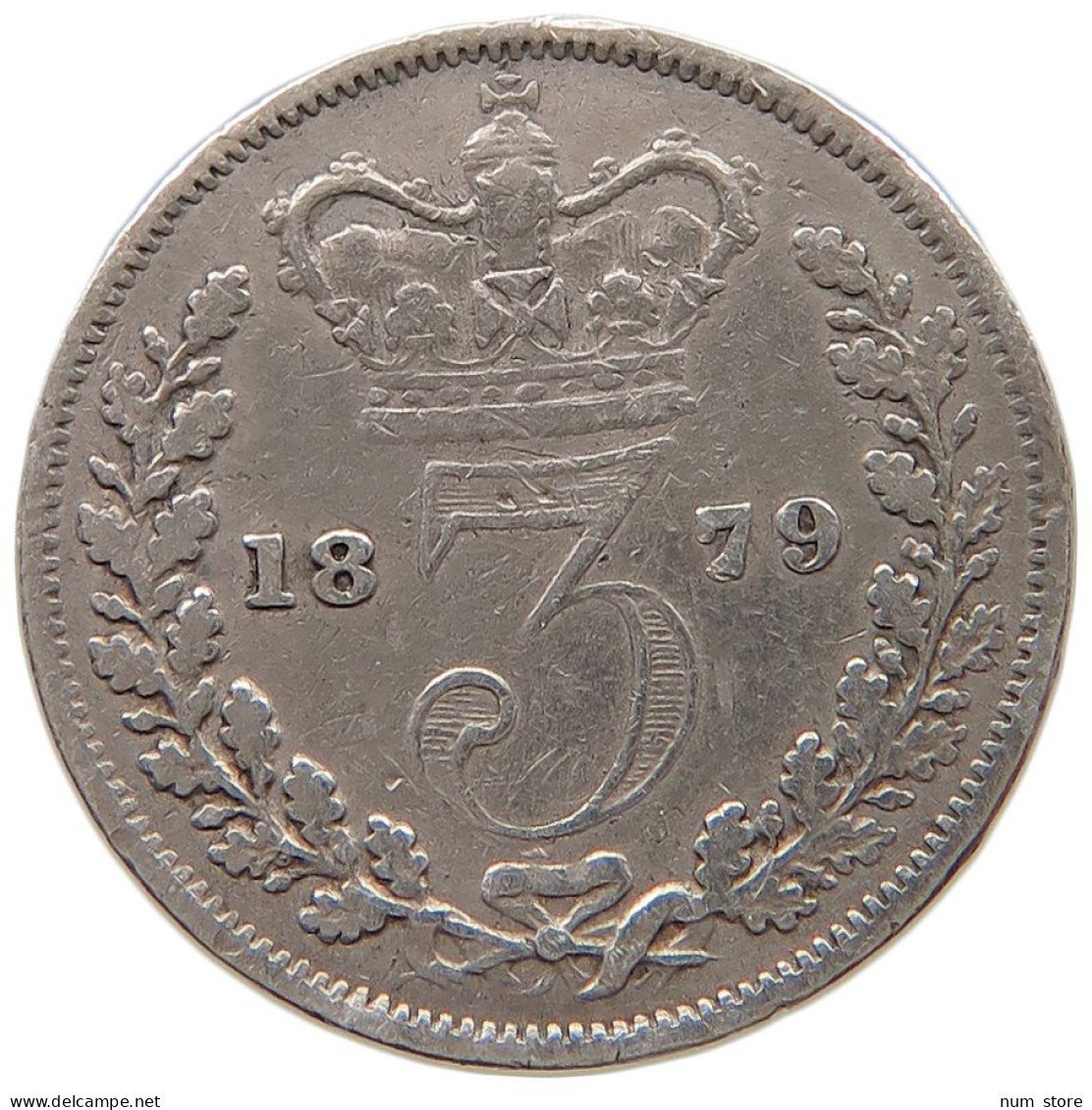 GREAT BRITAIN THREEPENCE 1879 Victoria 1837-1901 #a044 0965 - F. 3 Pence