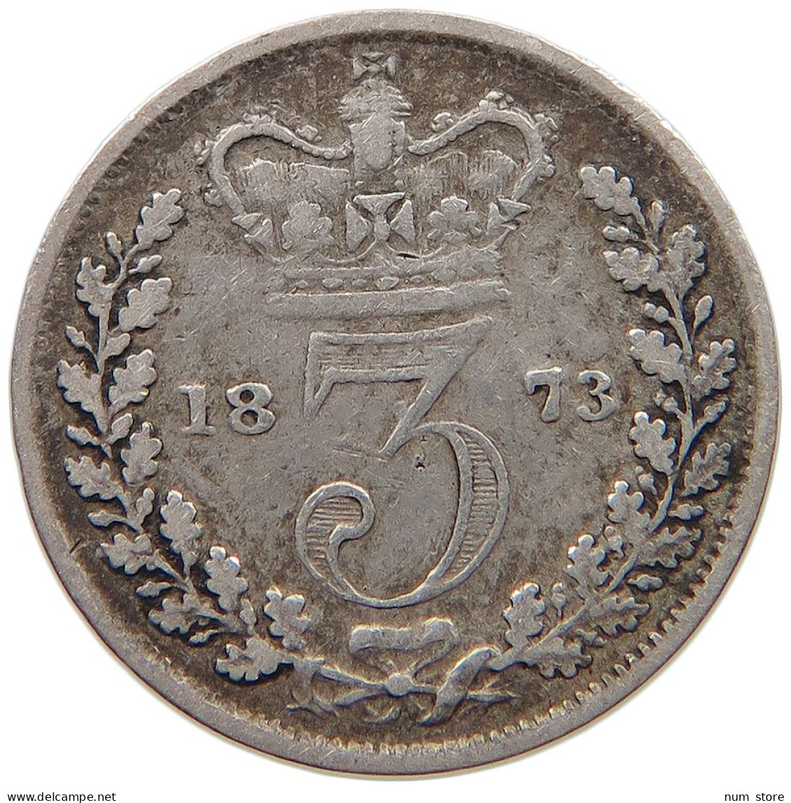 GREAT BRITAIN THREEPENCE 1873 Victoria 1837-1901 #t114 0119 - F. 3 Pence